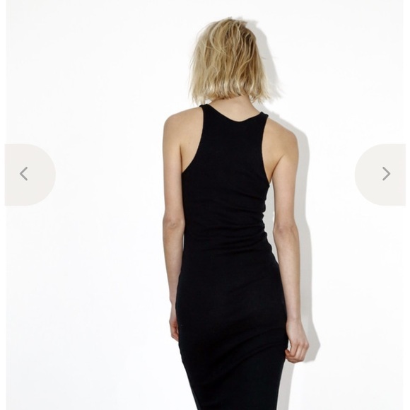 Assembly New York Black Ribbed Midi Tank Dress - Minimalist High Neck - Medium - Picture 3 of 12